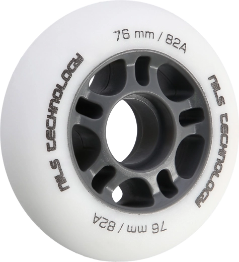 Matid rattad inline-rulluiskudele NILS Extreme 76 mm 82A, valged, komplekt 4 tk