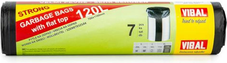 Prügikotid 120 l, mustad, 7 tk