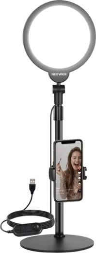 Neewer R06 komplekt selfie’deks 18 cm rõngas-LED-valgusti ja telefonihoidikuga