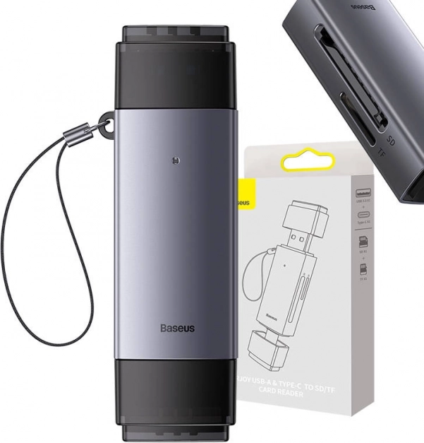 Baseus SD/TF mälukaardilugeja USB ja USB-C hall