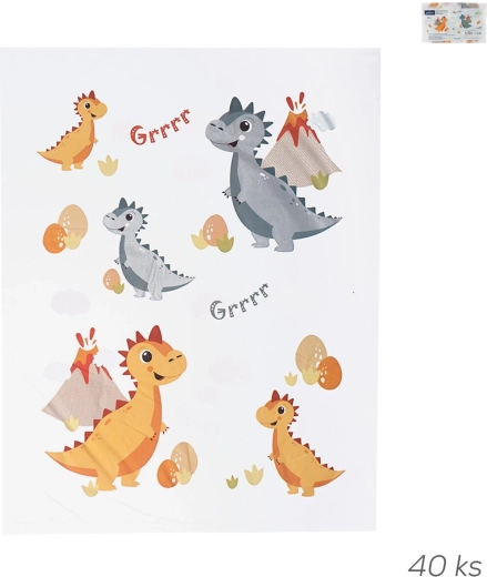 DINO Snack Bags 35 × 25 cm, 40 pieces