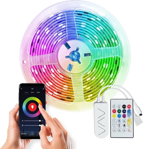 Solight WiFi nutikas RGB LED-riba 5 m adapteri ja kaugjuhtimispuldiga