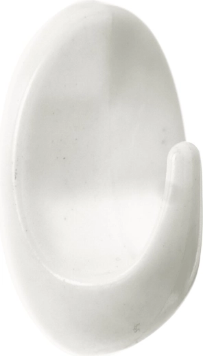 Valge ovaalne plastikust konks (UH), suur