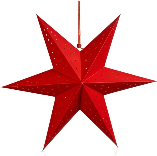 Punane paberist ažuurne dekoratiivtäht, 45 cm