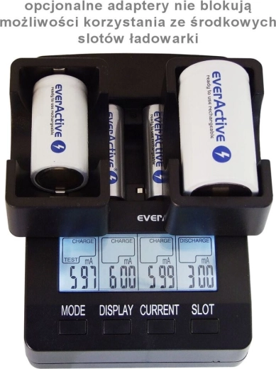 Nutikas akulaadija EVERACTIVE NC-3000 AA/AAA jaoks, C/D toega (adapteriga)