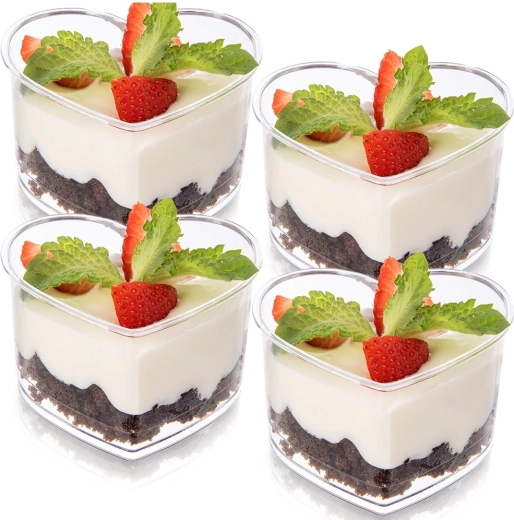 Südamekujulisedd dessertide ja suupistete topsid 130 ml, 4 tk