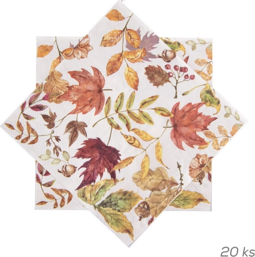 Paper napkins with an autumn leaves motif 33 × 33 cm, 20 pcs