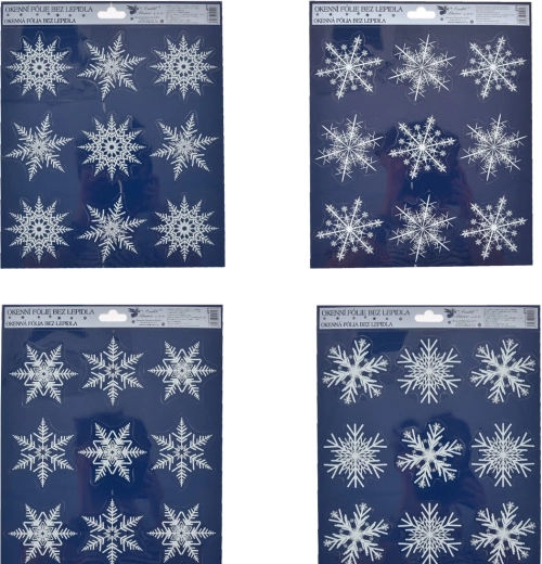 Aknakaunistusfoolium sädelevate lumehelvestega 24 × 27 cm (4 varianti)
