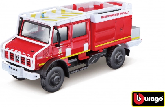 Bburago päästesõiduk Mercedes‑Benz Unimog U5023 tuletõrje 1:50