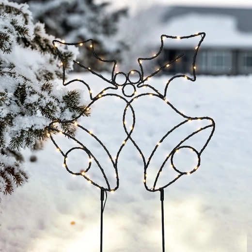 Solighti välitingimustes LED-jõuludekoratsioon kellukesed taimeriga 50 cm, 100 LED