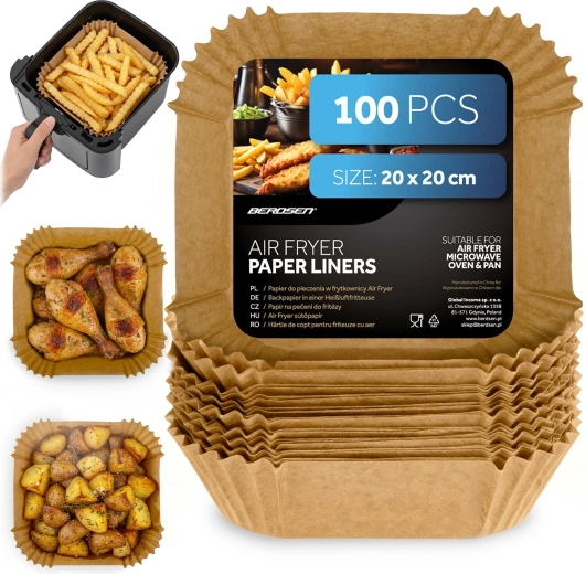 Pabervoodrid kuumaõhufritüürile 20 × 20 cm – 100 tk