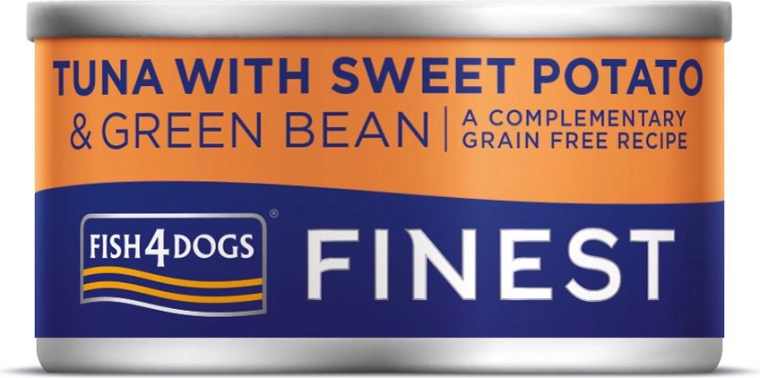 Koerakonserv tuunikala, bataadi ja roheliste ubadega 85 g FISH4DOGS Finest