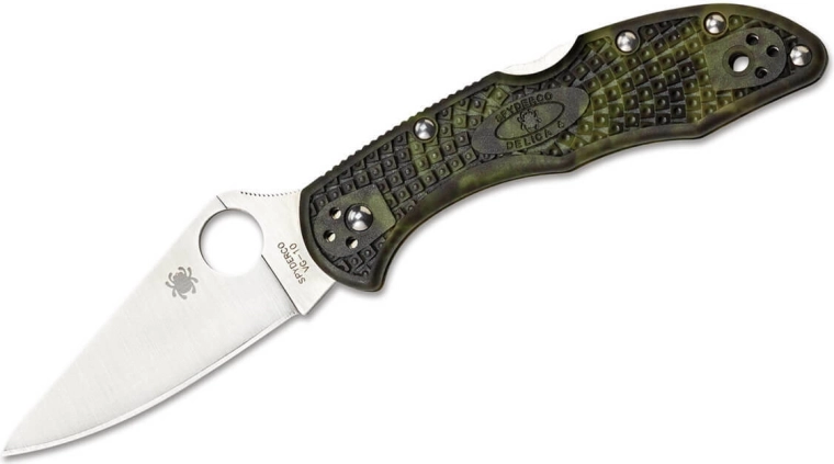 Spyderco Delica 4 flat ground lightweight green zome taskunuga 7,4 cm