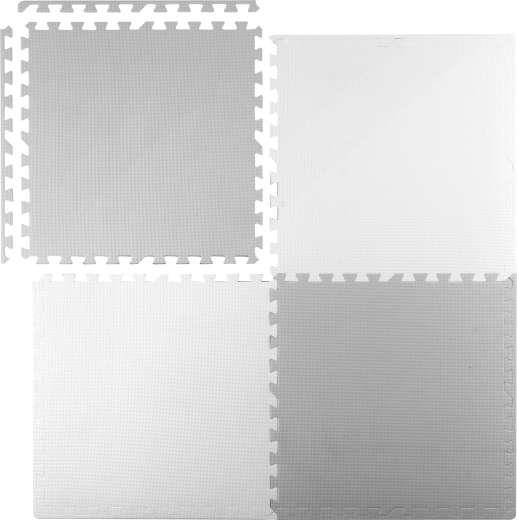 Ricokids vahtmatt pusle 120 × 120 cm hall-valge (4 osa)