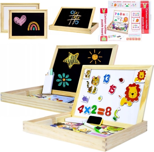 Puidust multifunktsionaalne hariv tahvel 2-in-1 – 1 tk