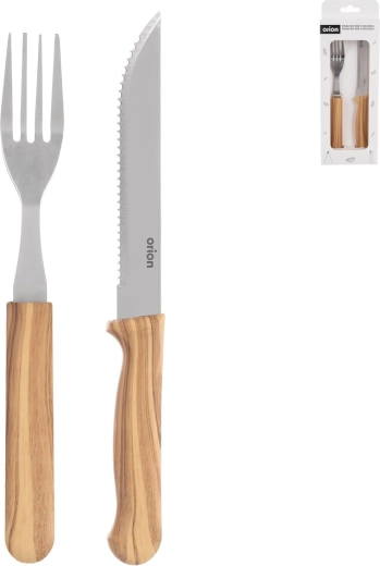 Steigikomplekt, nuga ja kahvel, roostevaba teras / UH