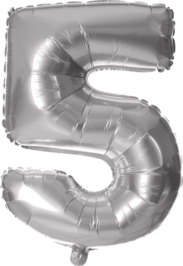 Fooliumõhupall TORO number 5, 30 cm – Hõbedane