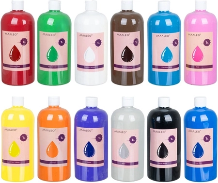 Twelve vivid colours