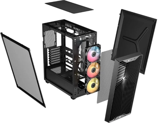 Modulaarne konstruktsioon ja 3× RS120 ARGB komplektis
