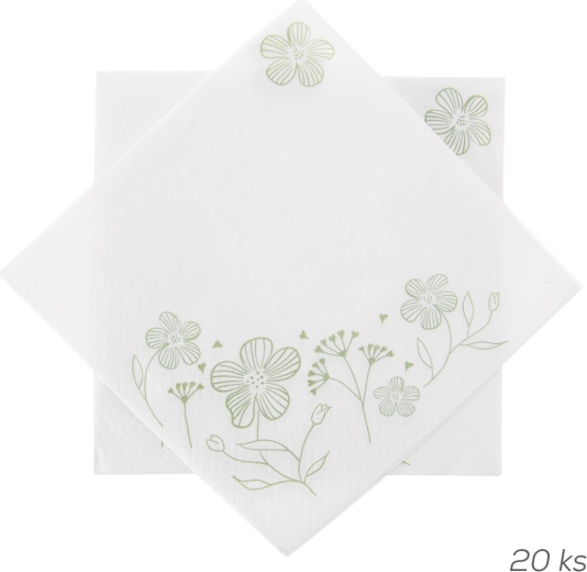 Greenish paberist salvrätikud valged 33 × 33 cm, 20 tk