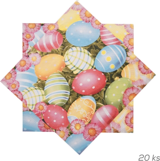 Paberist lihavõttesalvrätikud munade motiiviga 33 × 33 cm 20 tk