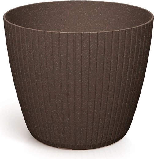 Lamia Eco Wood Flower Pot 19.8 cm – coffee color