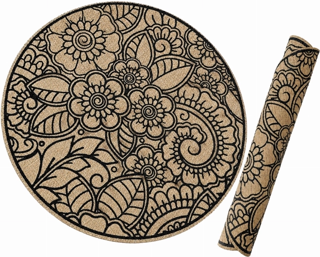 Round boho placemat 38 cm - 1 piece