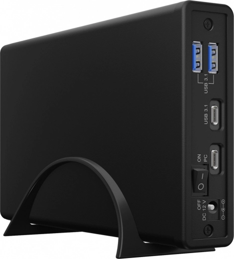 Väline ICY BOX 2,5"/3,5" HDD/SSD jaoks USB‑C ja USB-jaoturiga