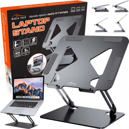 Media-Tech ergonomic adjustable laptop stand for 10–17-inch devices