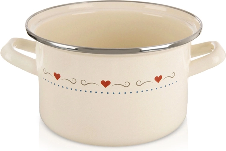Enamel pot Tonca 18 cm, 2 l, cream
