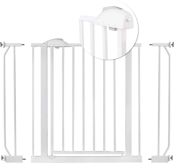 White NUKIDO safety gate for doors and stairs 75–105 cm