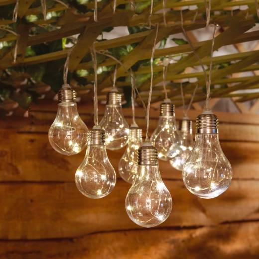 Päikesetoitel aiagirland 3,8 m, 10 LED-i, soe valge