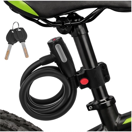 TRIZAND jalgrattalukk 150 cm, 12 mm terastross võtme ja hoidikuga