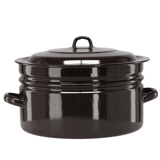 Emailpott 25 l, läbimõõt 40 cm, pruun kaanega