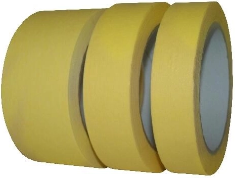 Kreppmaalriteip 38 mm × 50 m, kollane, kuumakindlus kuni 60 °C