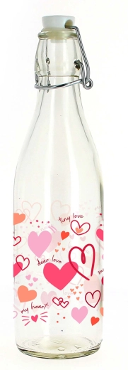 Südame motiiviga patentkorgiga pudel, 260 ml