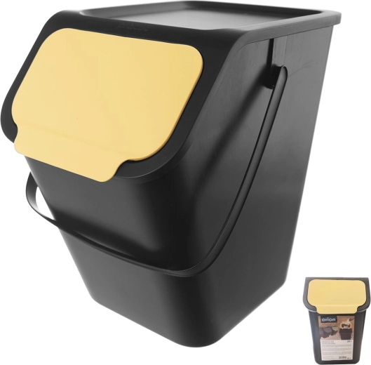 Plastist prügikast 25 l kollase kaanega