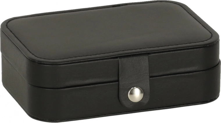 Travel jewelry box with organizer – black