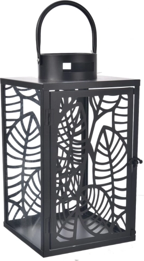 Lehemustriga must metall-latern must 40 cm
