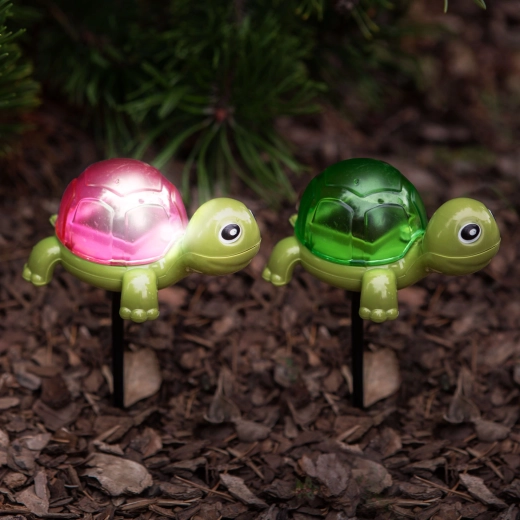 Päikesepatareiga LED-maassekkuv kilpkonnakujuline lamp – 1 tk