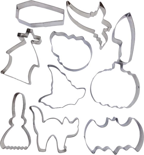 TORO Halloween Stainless Steel Cookie Cutter Set, 10 Pieces
