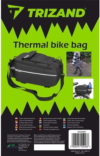 Trizand large bicycle thermal bag for rear rack