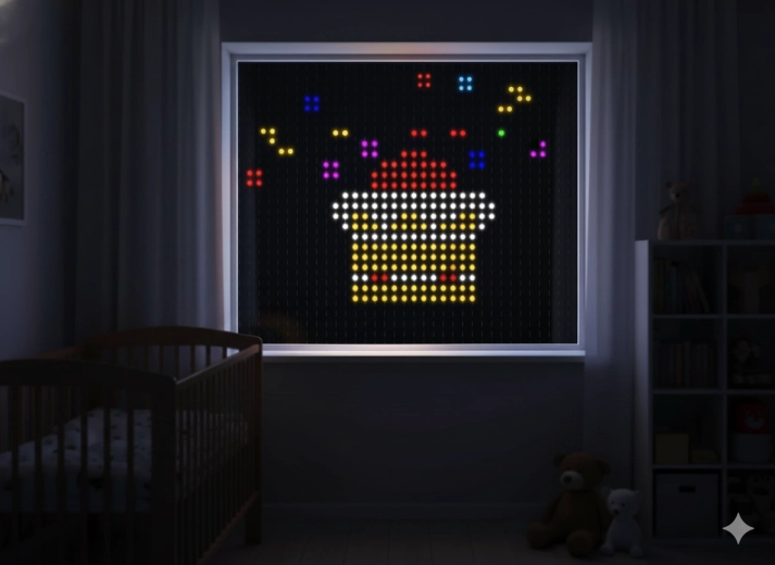 Nutikas LED-valguskardin 400 RGB multicolor 2 × 2 m koos puldiga sise- ja välistingimustes kasutamiseks