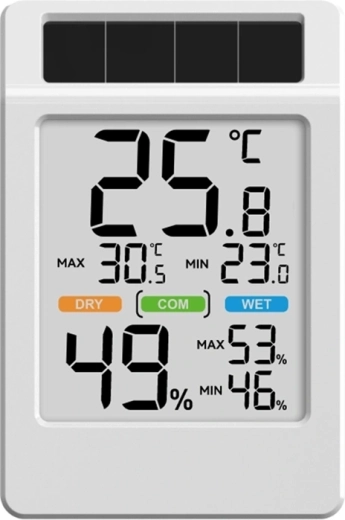 Solar thermo-hygrometer Rainpoint BALDRTHERM with large display - 1 piece