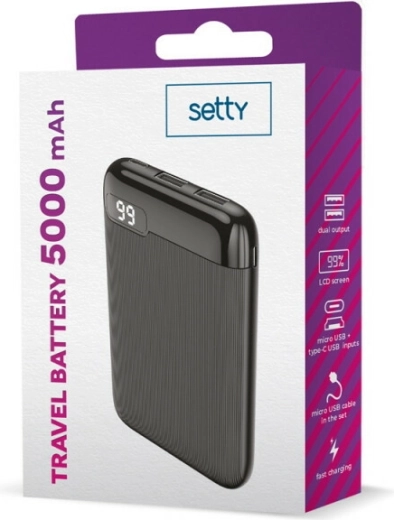 Setty 5000 mAh LCD-ekraaniga akupank