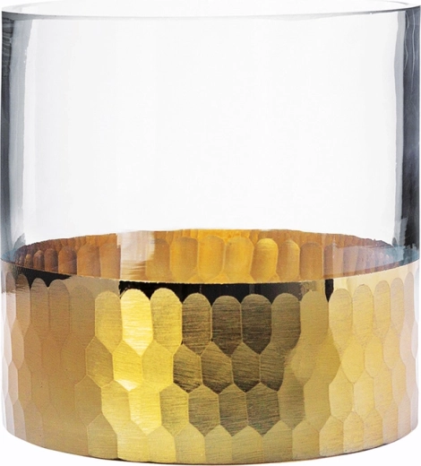 Klaasvaas ja küünlalatern Golden honey 12 cm