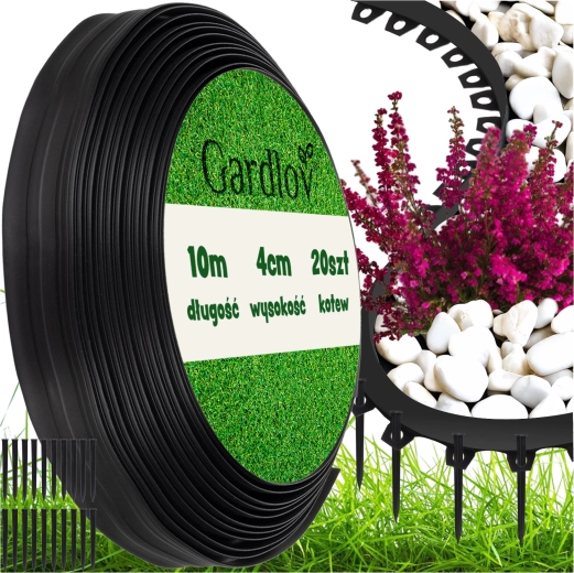 Gardlov garden edging 4 cm x 10 m black + 20 anchors