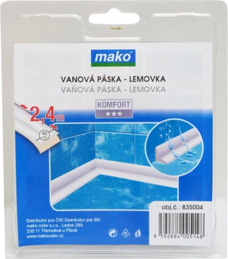 Bathtub sealing trim 40 mm, 2.4 m, white