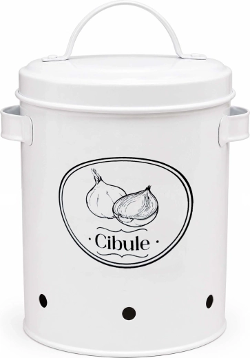 Galvanized vegetable container with onion print 14 × 21 cm