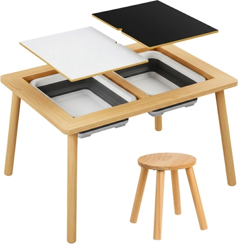 Wooden children's sensory table with chair KRUZZEL XL